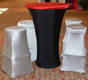 white spandex stool covers